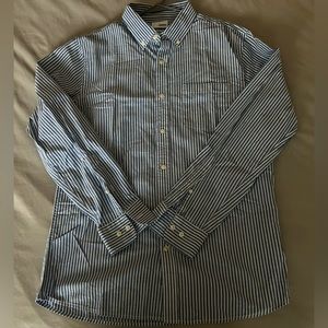 Sonoma Mens Button Down Medium Blue Checks Long Sleeve Dress Shirt